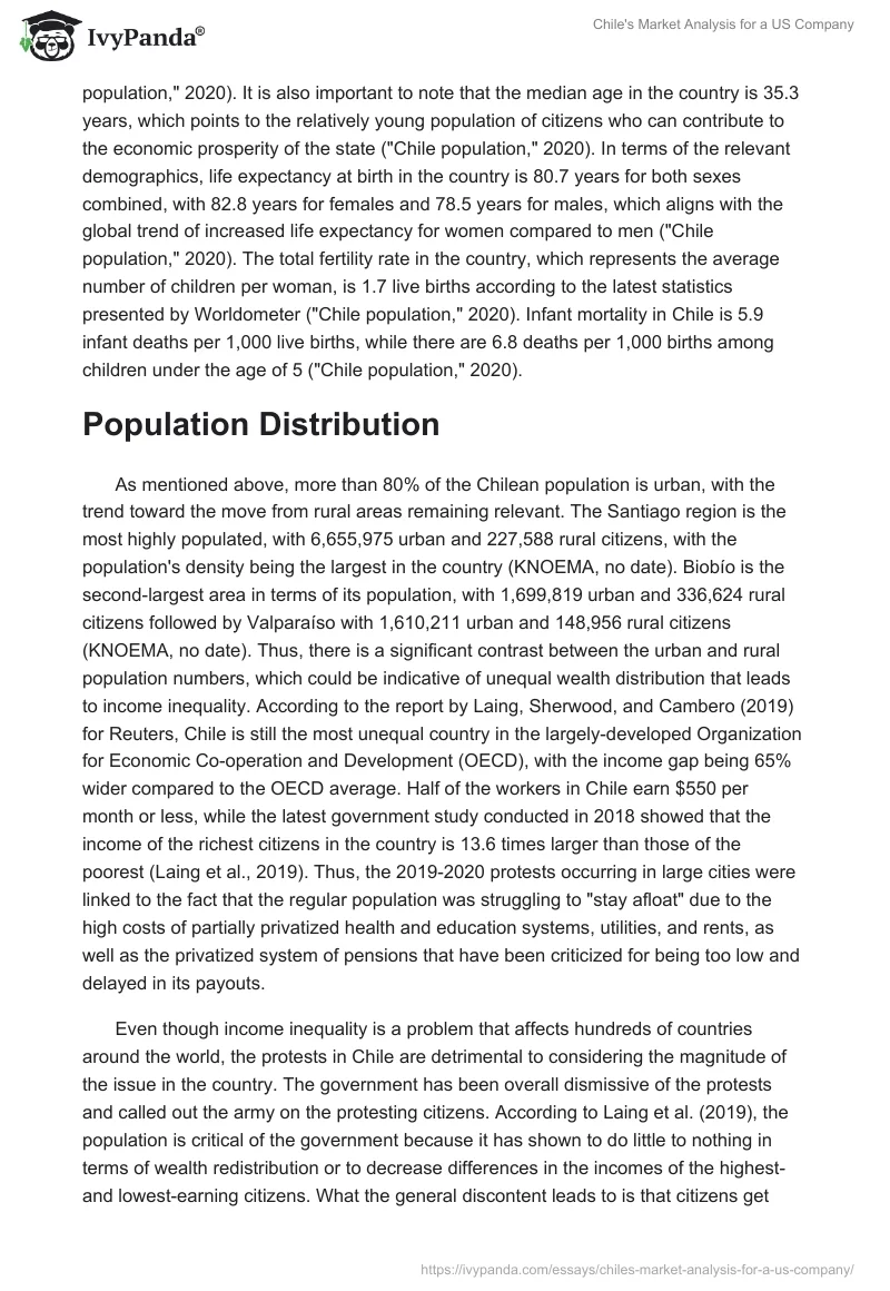 Chile's Market Analysis for a US Company. Page 4