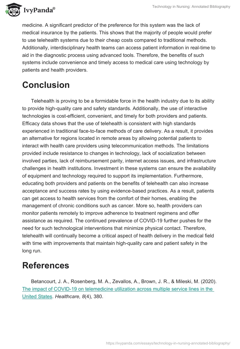 Technology in Nursing: Annotated Bibliography. Page 4