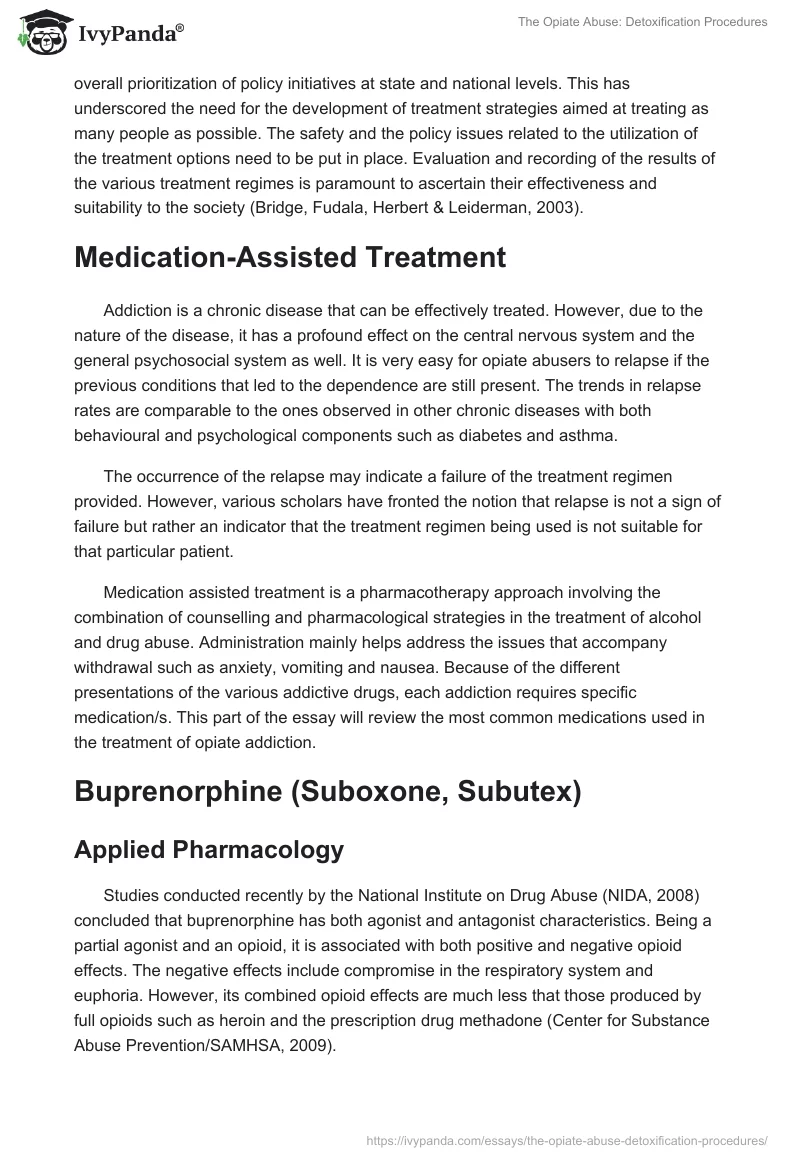 The Opiate Abuse: Detoxification Procedures. Page 3