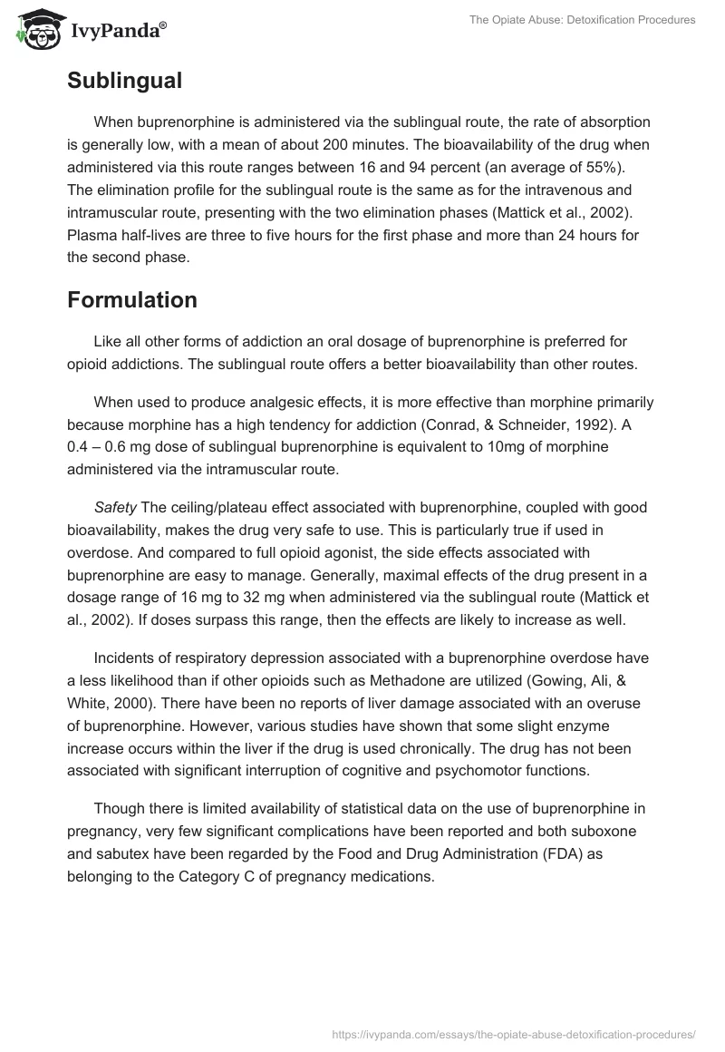 The Opiate Abuse: Detoxification Procedures. Page 5