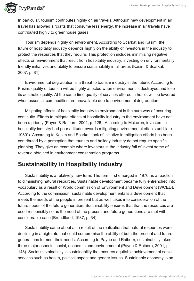 Green Development in Hospitality Industry. Page 5