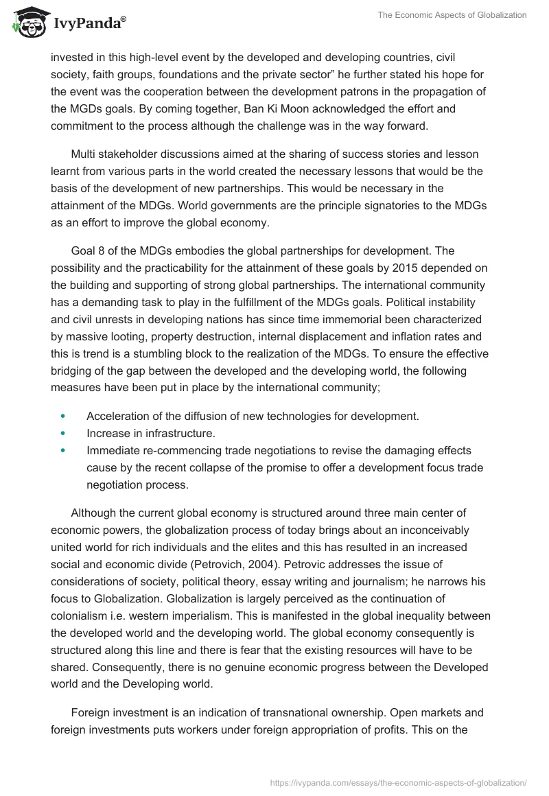 The Economic Aspects of Globalization. Page 3