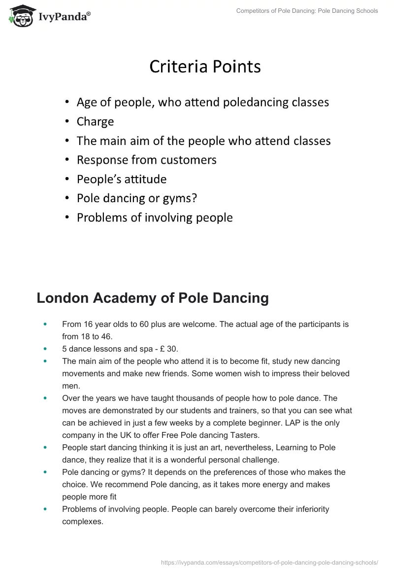 Competitors of Pole Dancing: Pole Dancing Schools. Page 2