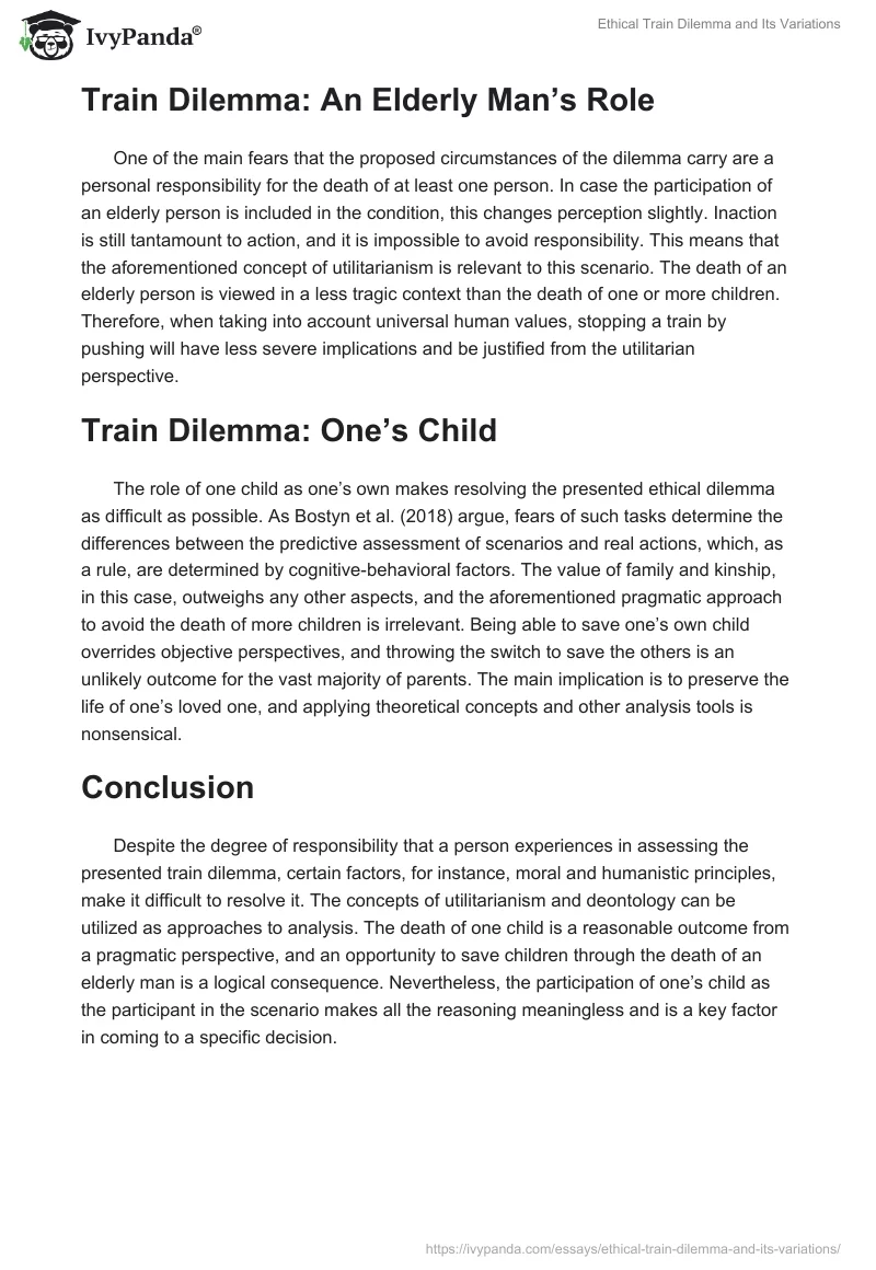 Ethical Train Dilemma and Its Variations. Page 2