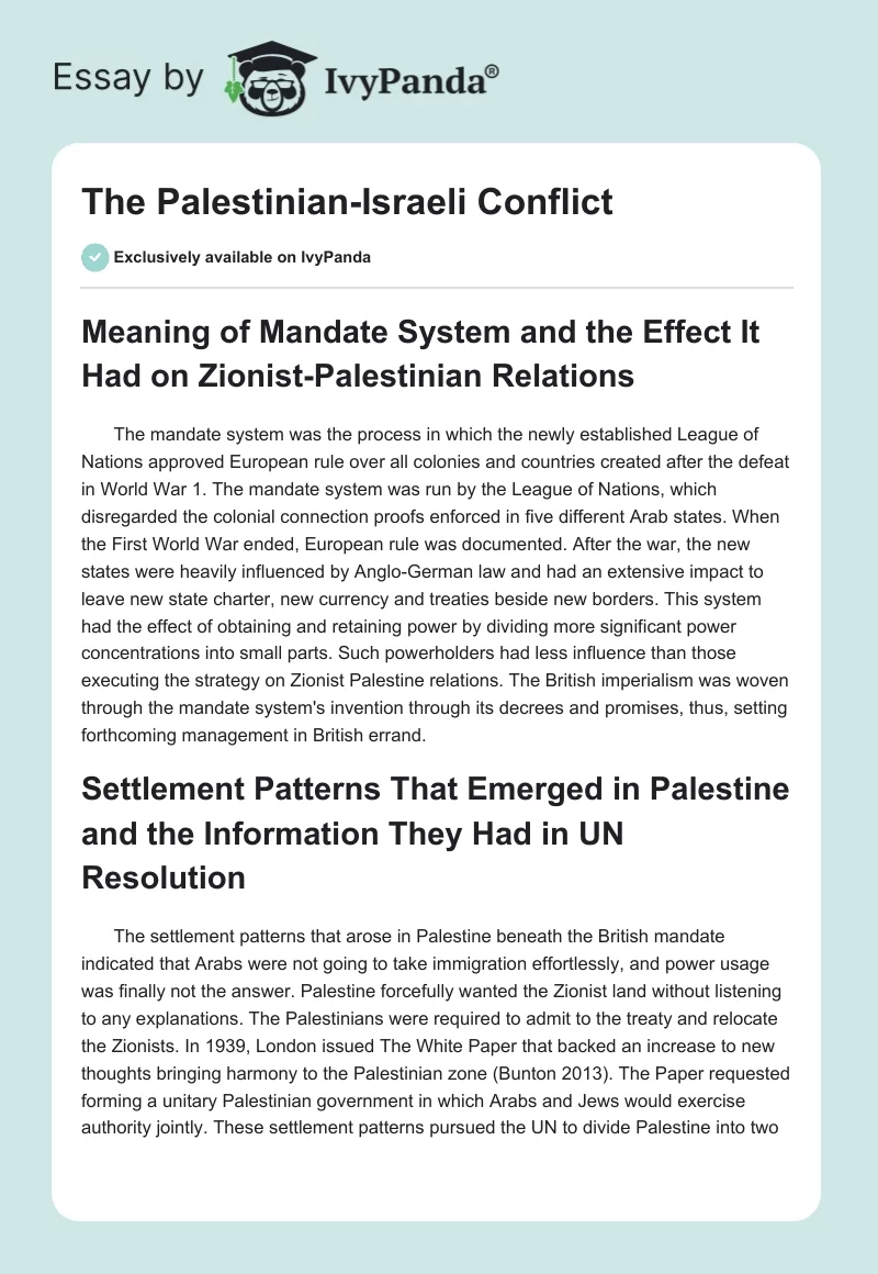 The Palestinian-Israeli Conflict. Page 1