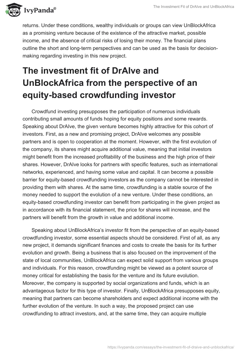 The Investment Fit of DrAIve and UnBlockAfrica. Page 2