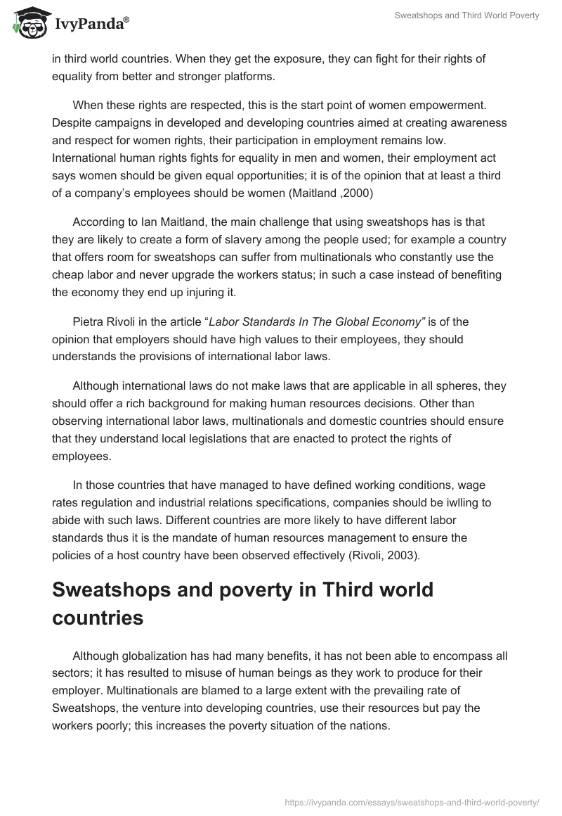 Sweatshops and Third World Poverty. Page 4