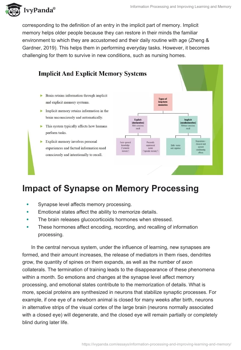 Information Processing and Improving Learning and Memory. Page 5