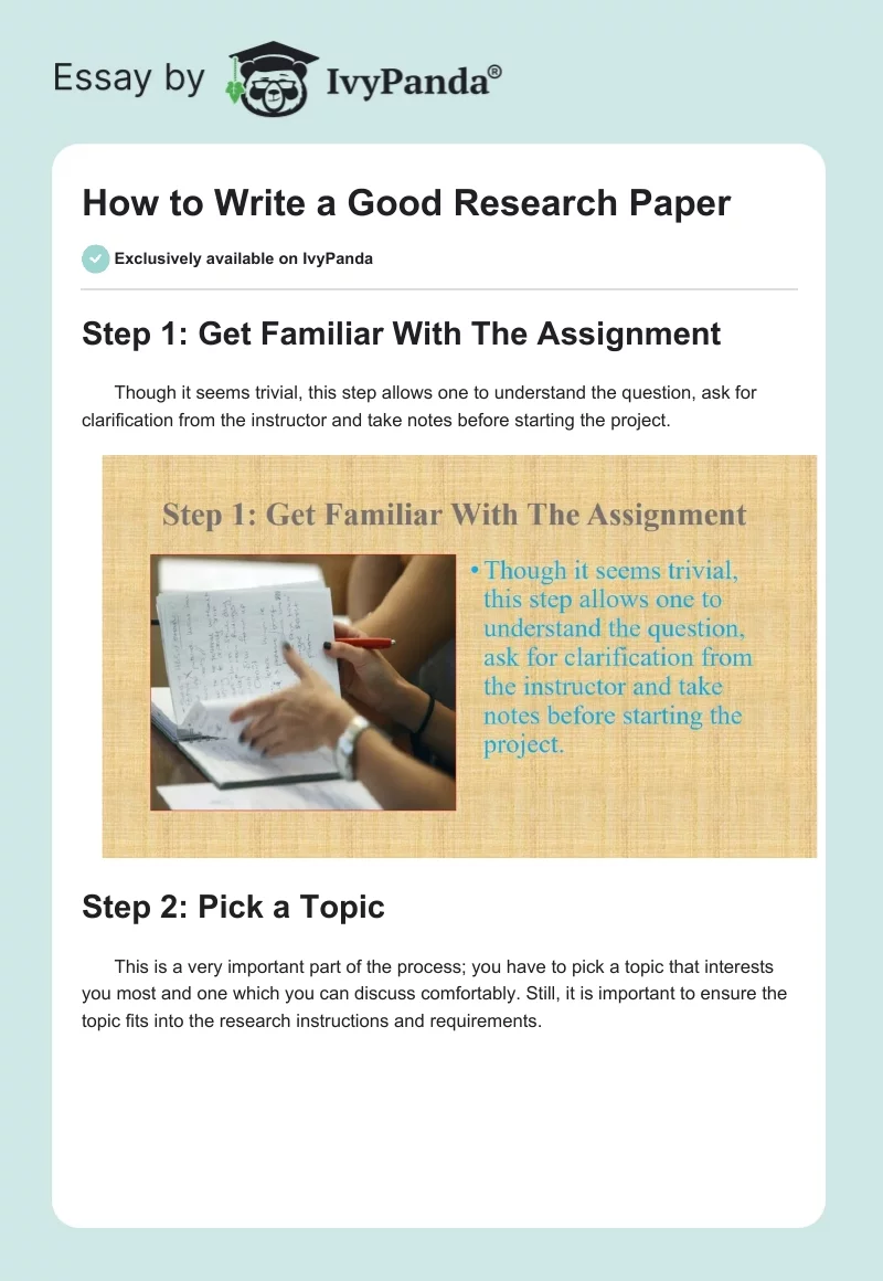 How to Write a Good Research Paper. Page 1