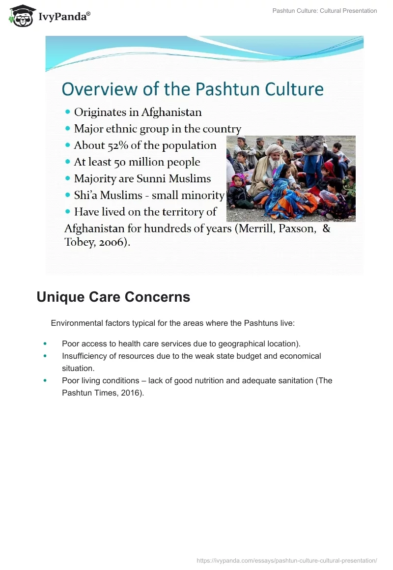 Pashtun Culture: Cultural Presentation. Page 3