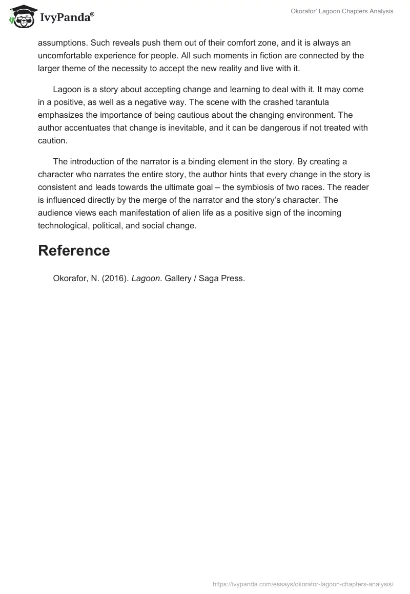 Okorafor’ "Lagoon" Chapters Analysis. Page 2