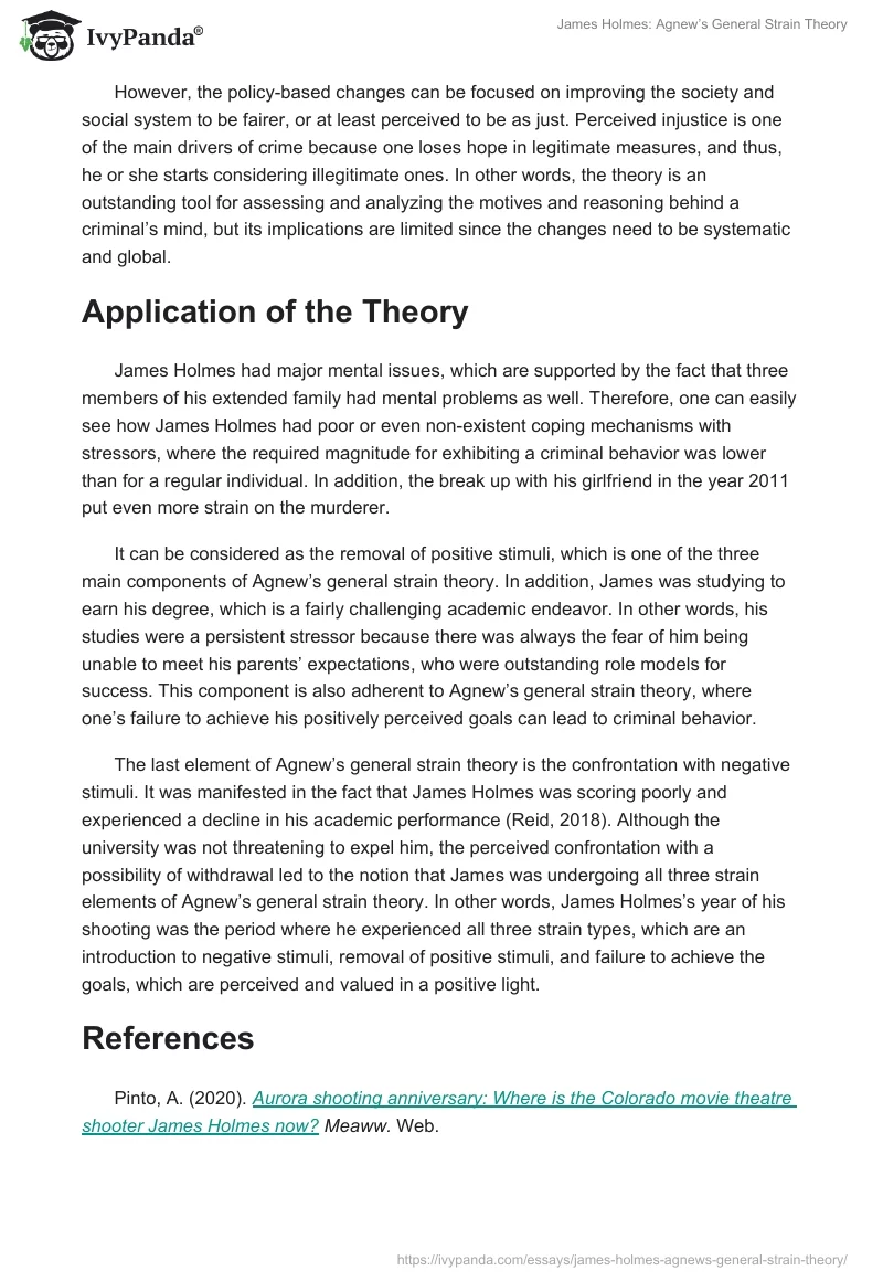 James Holmes: Agnew’s General Strain Theory. Page 3