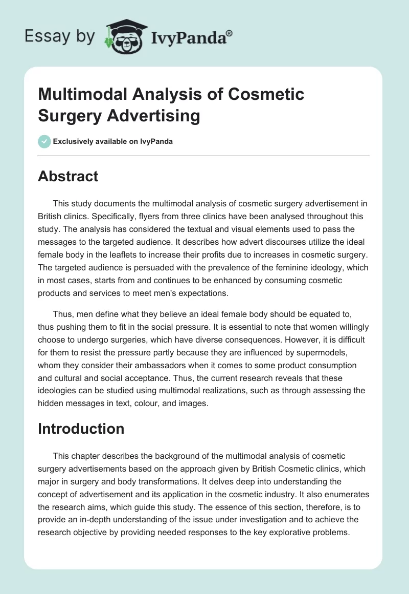 Multimodal Analysis of Cosmetic Surgery Advertising. Page 1