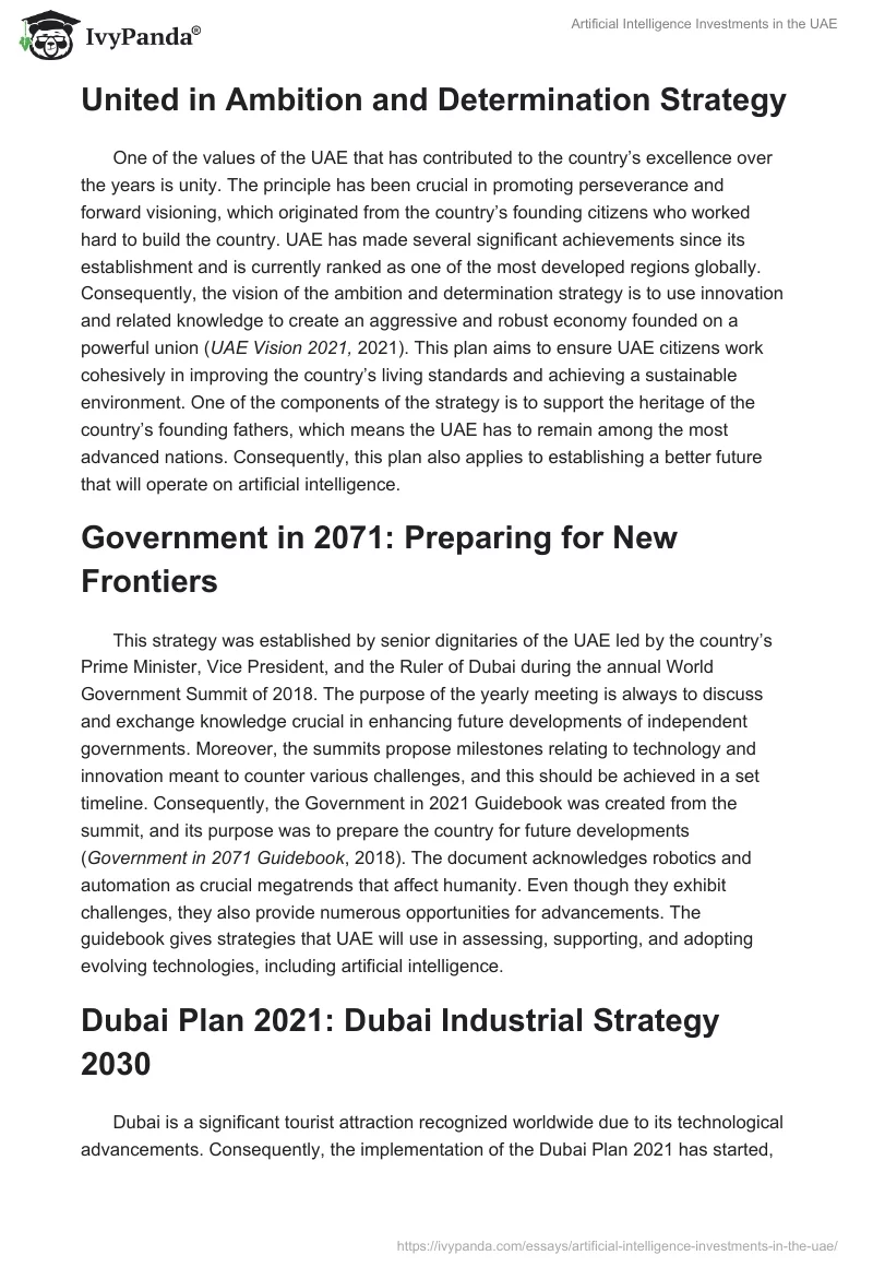 Artificial Intelligence Investments in the UAE. Page 2