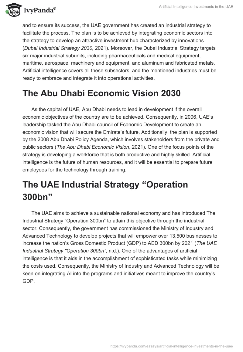 Artificial Intelligence Investments in the UAE. Page 3