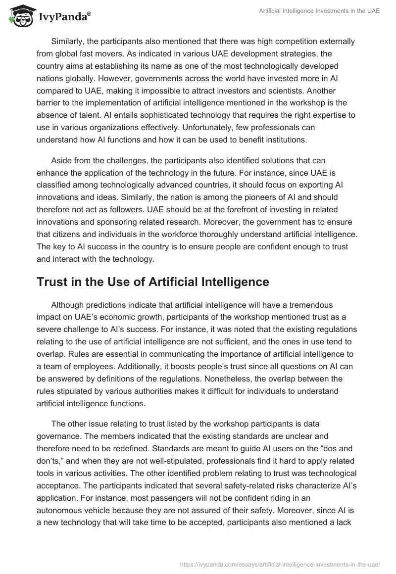 Artificial Intelligence Investments in the UAE. Page 5