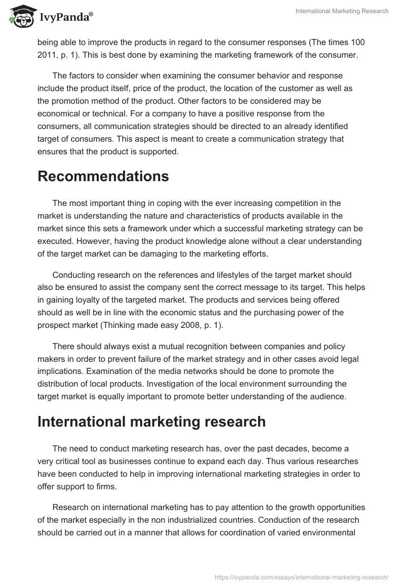 International Marketing Research. Page 3