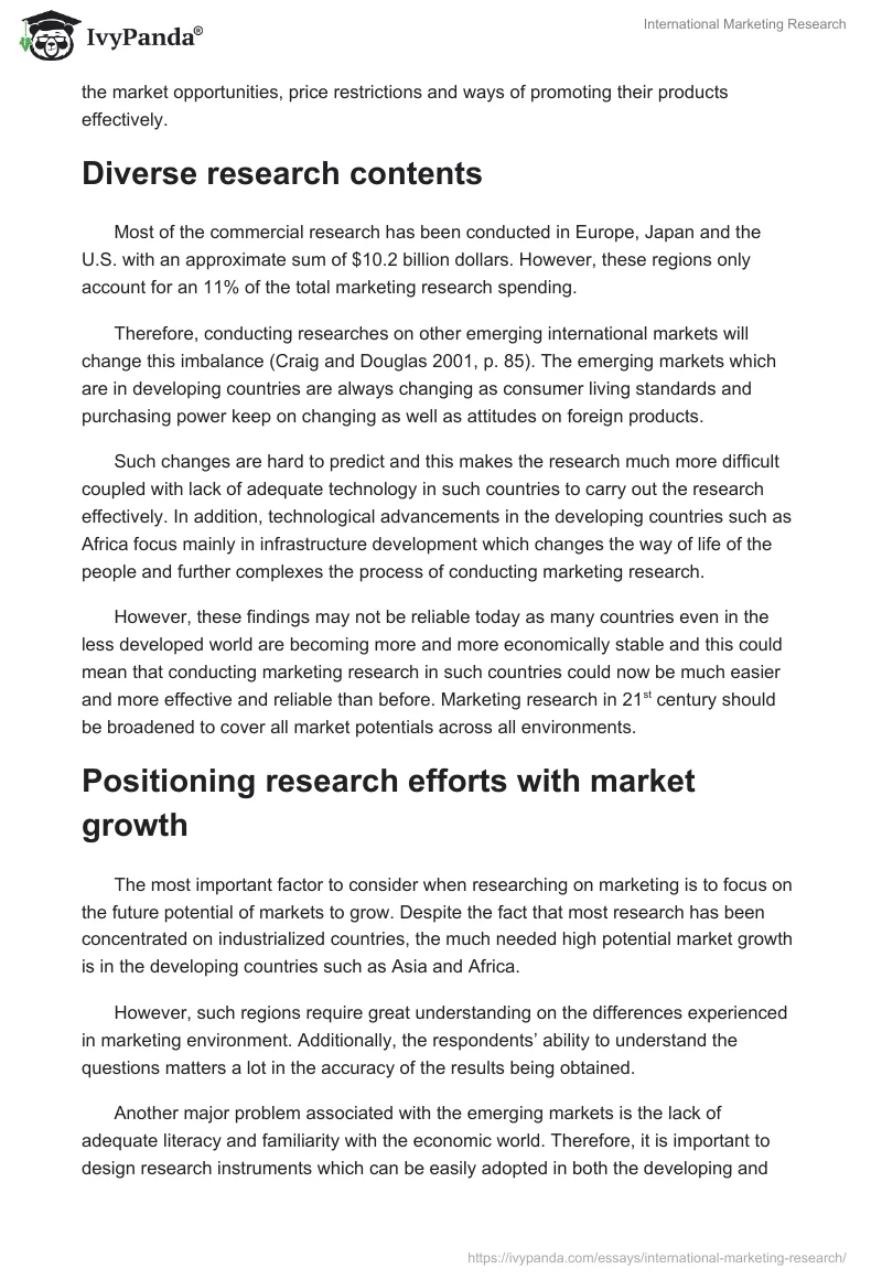 International Marketing Research. Page 5