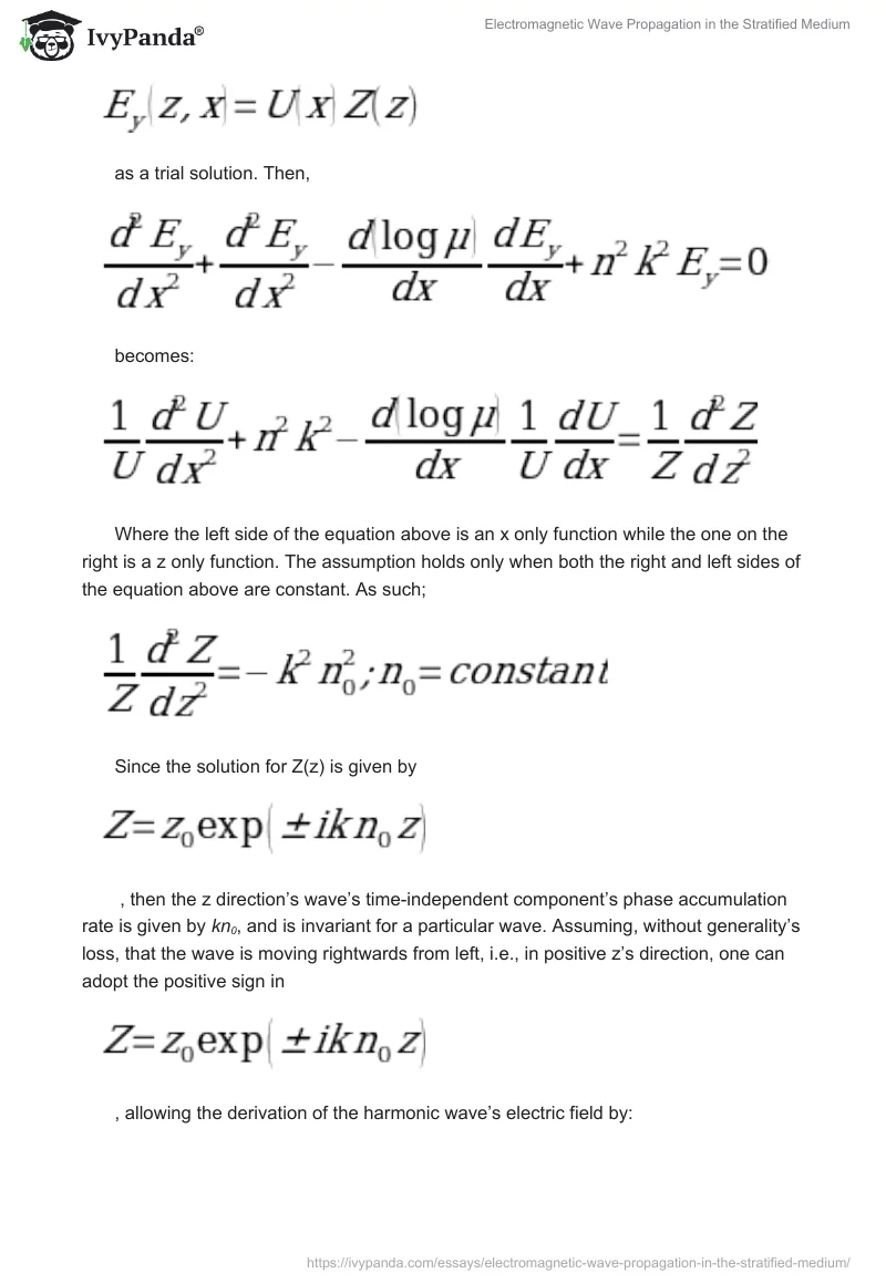 Electromagnetic Wave Propagation in the Stratified Medium. Page 4