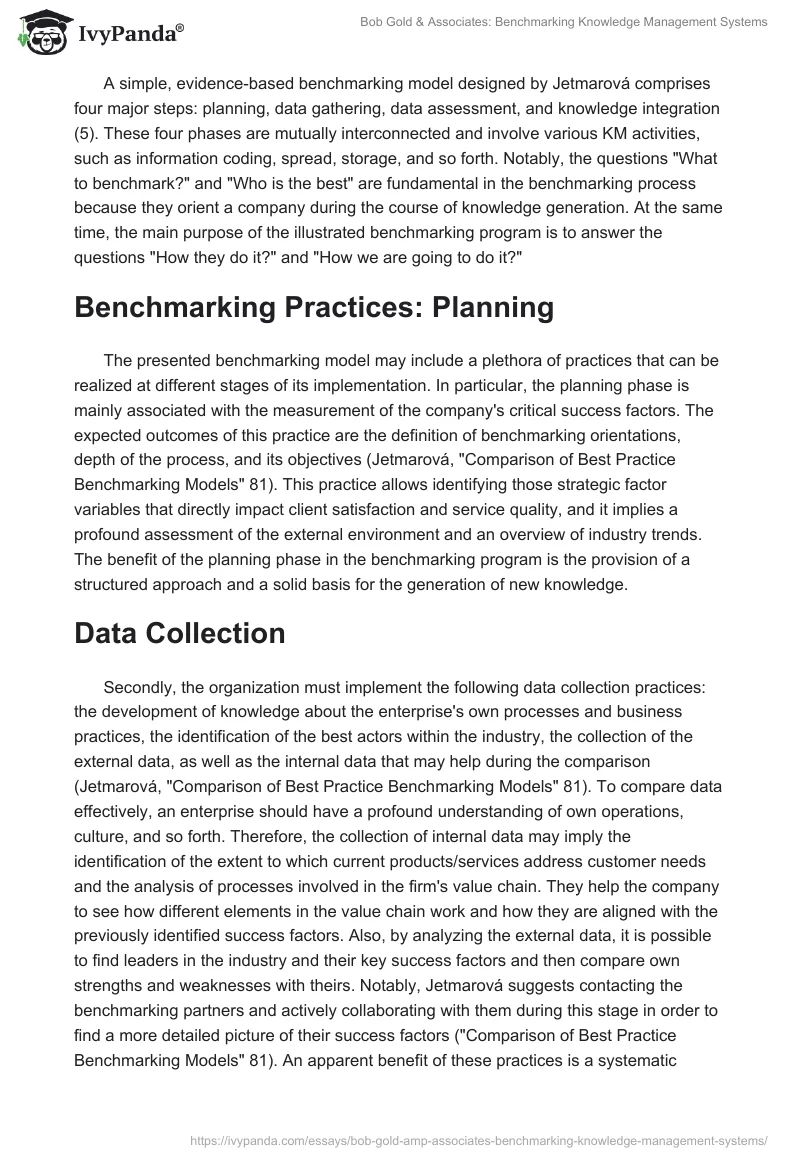 Bob Gold & Associates: Benchmarking Knowledge Management Systems. Page 3