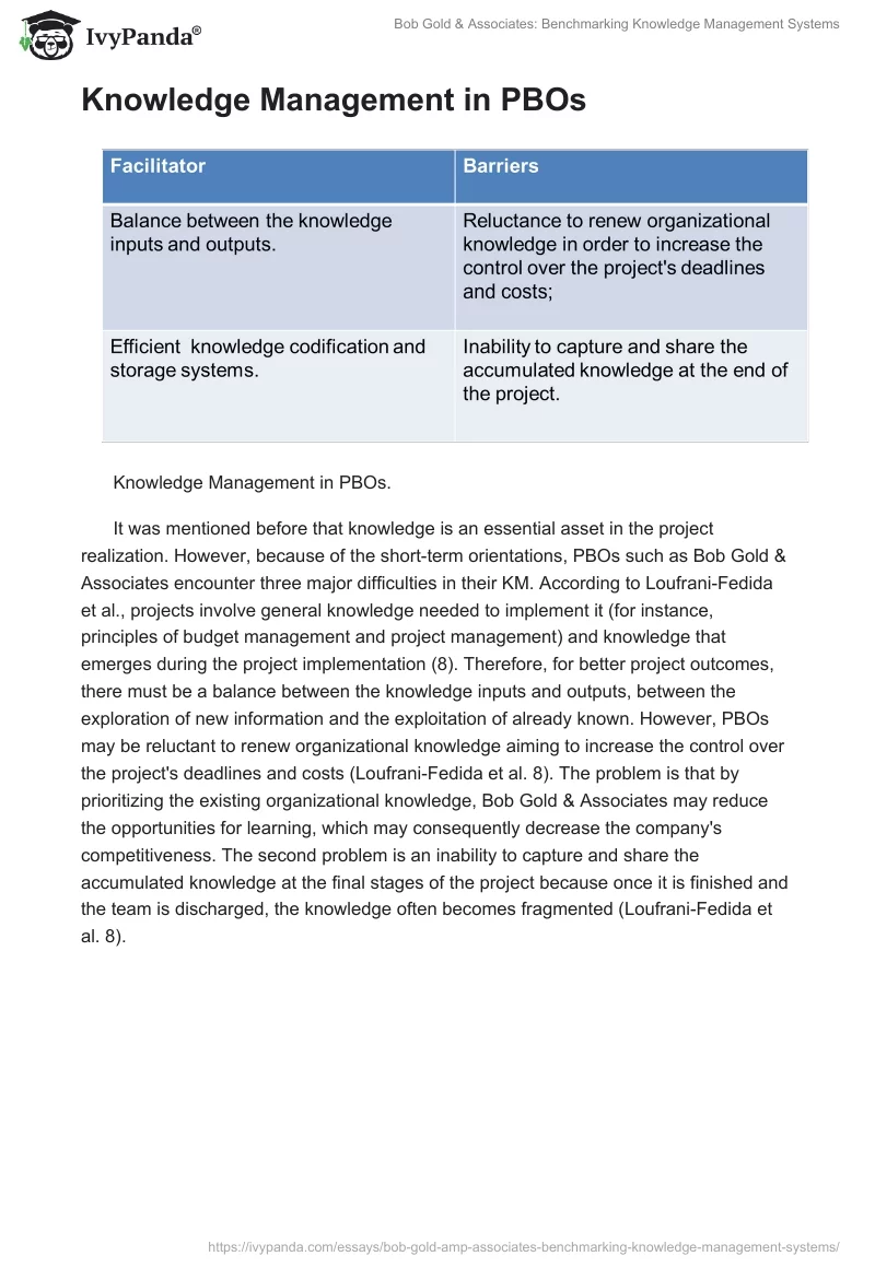 Bob Gold & Associates: Benchmarking Knowledge Management Systems. Page 5