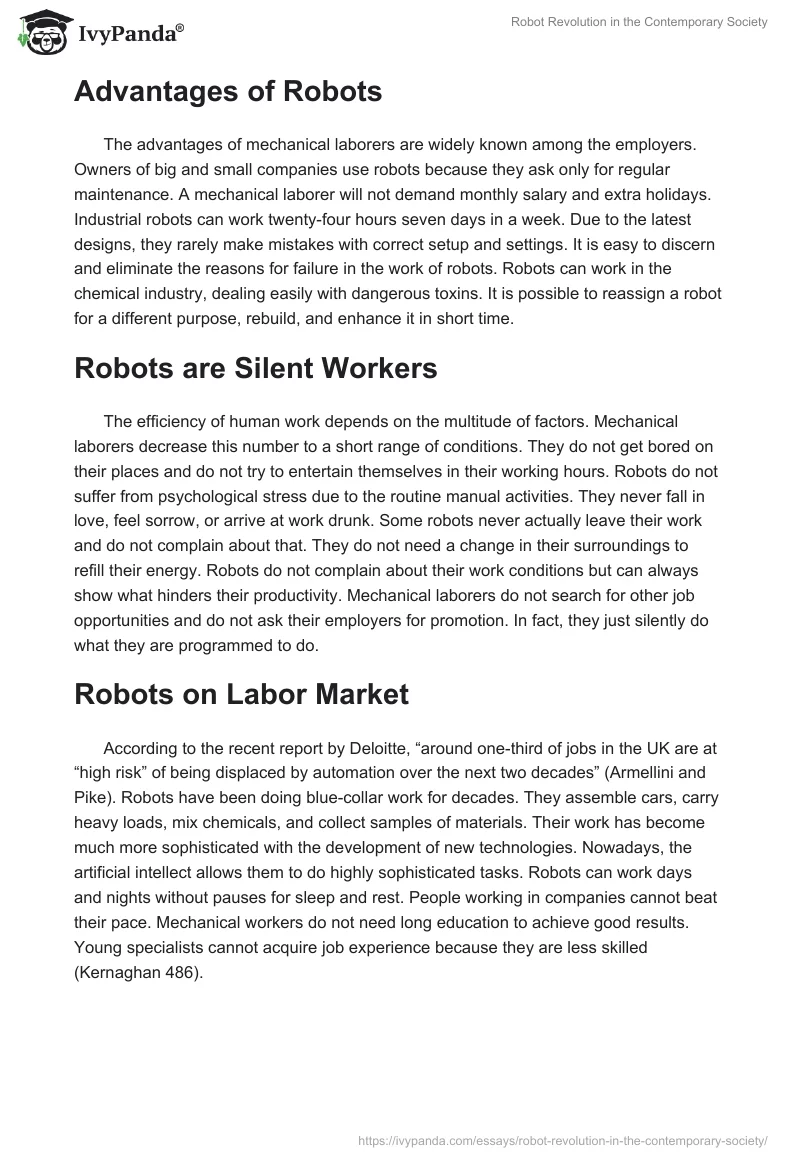 Robot Revolution in the Contemporary Society. Page 2