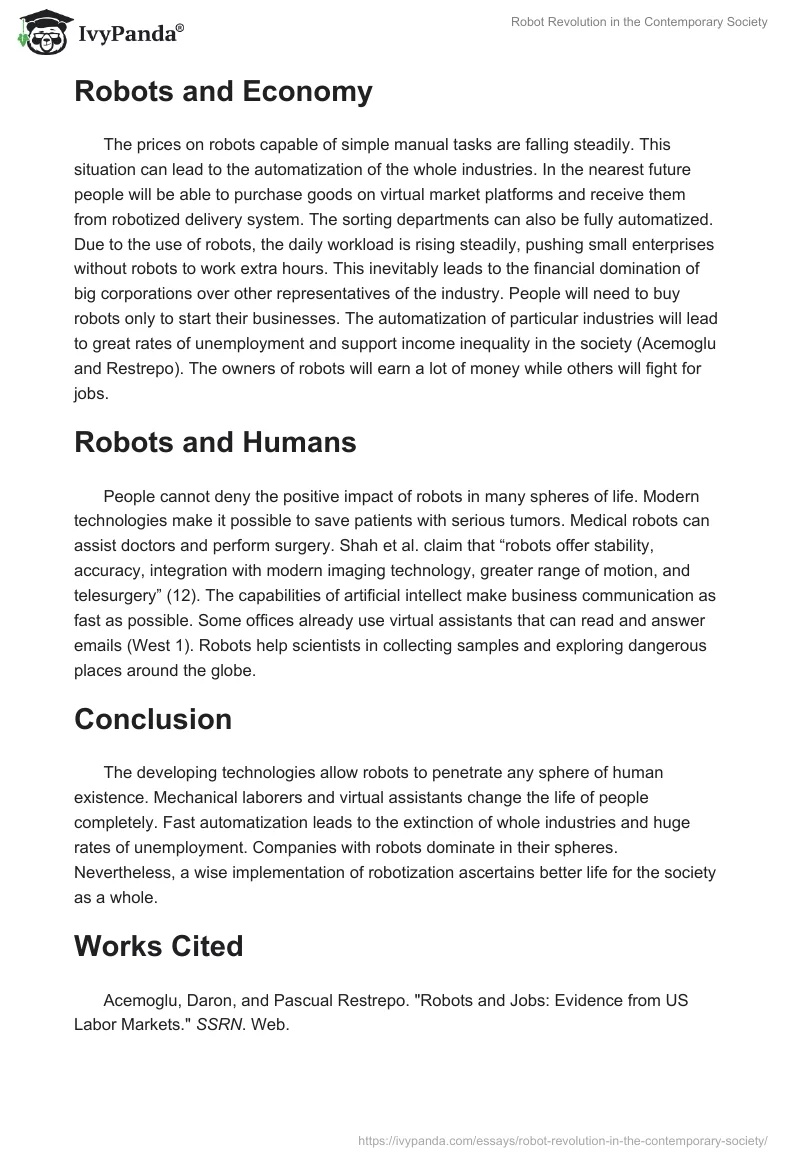 Robot Revolution in the Contemporary Society. Page 3