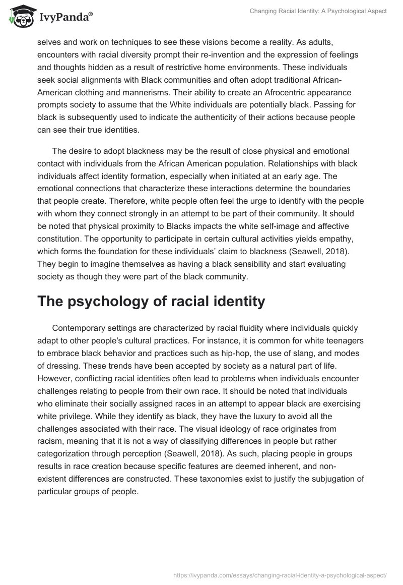 Changing Racial Identity: A Psychological Aspect. Page 2