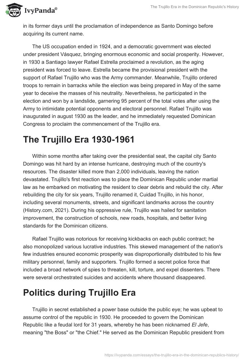 The Trujillo Era in the Dominican Republic's History. Page 2
