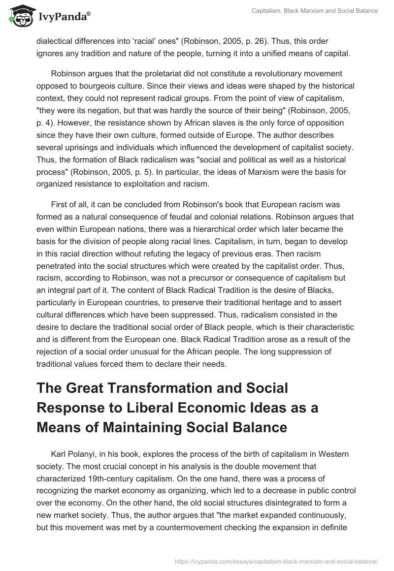 Capitalism, Black Marxism and Social Balance. Page 3