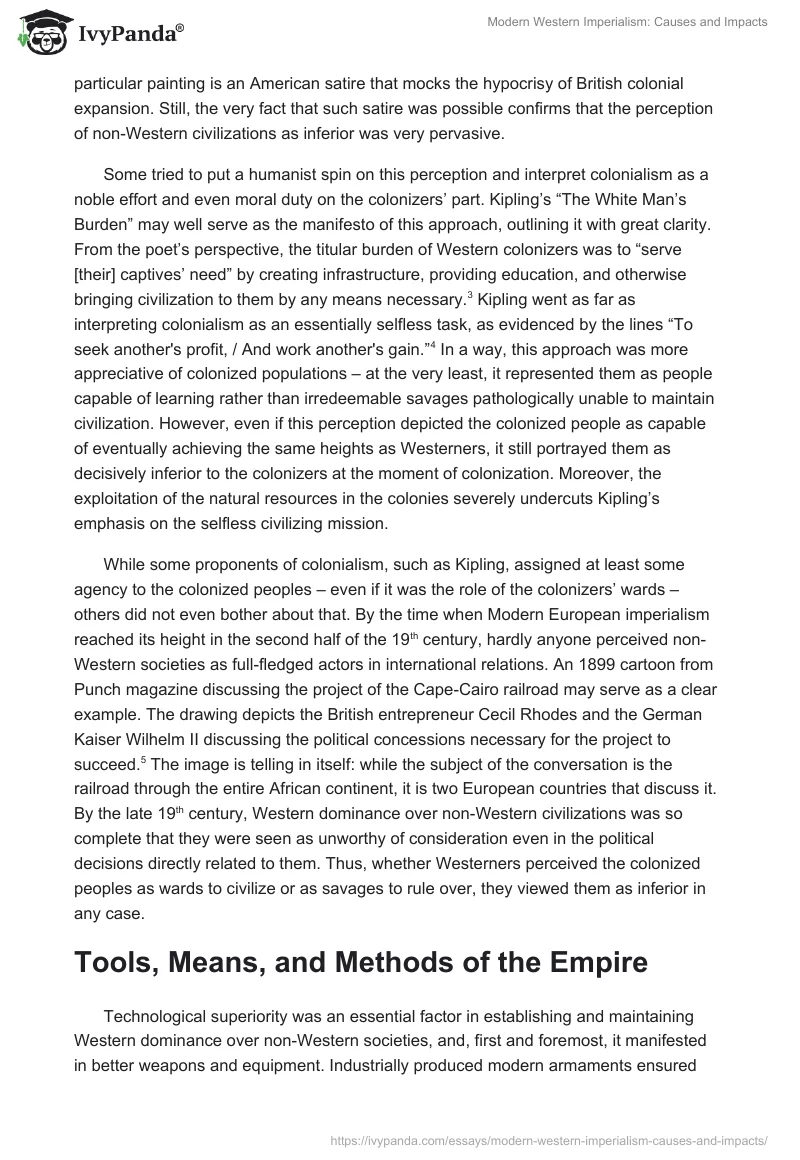 Modern Western Imperialism: Causes and Impacts. Page 2