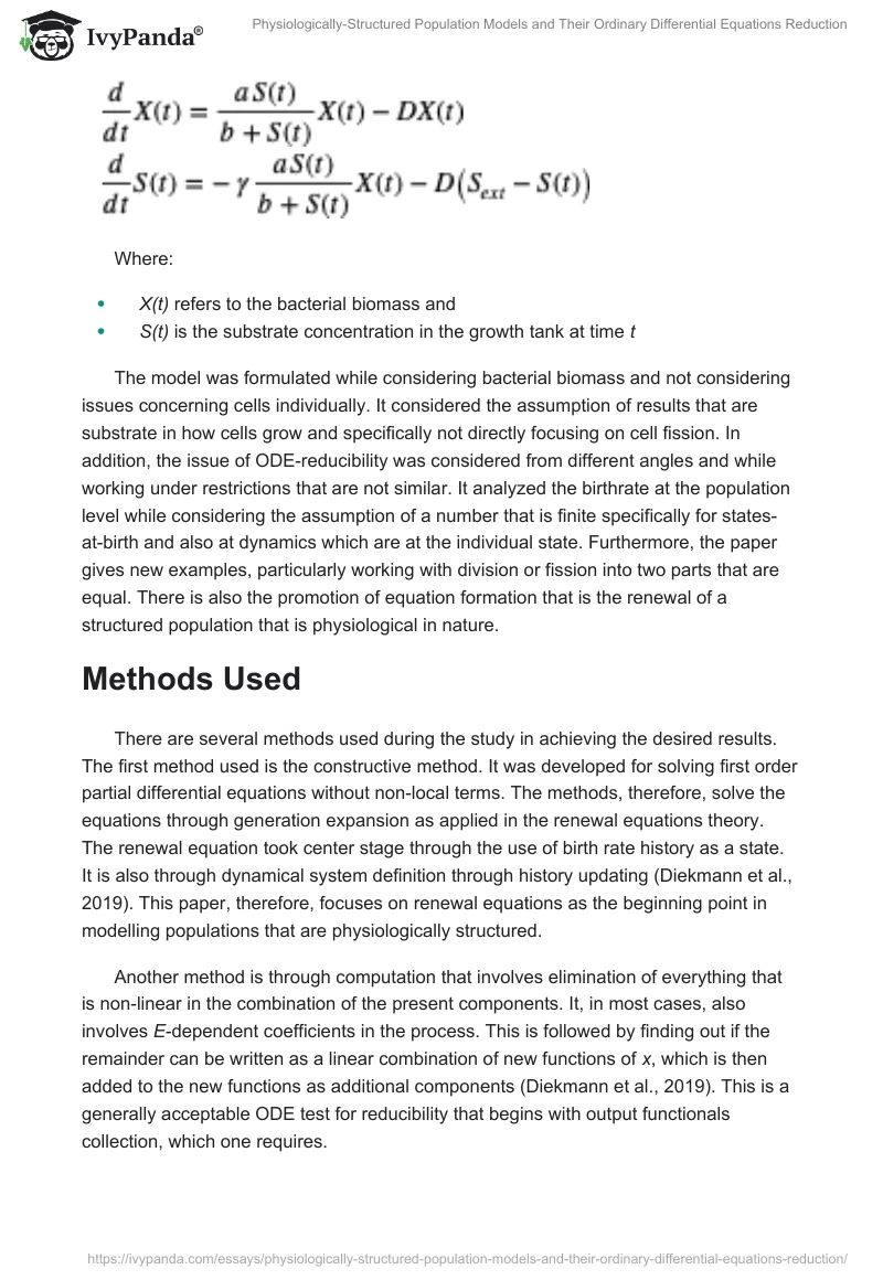 Physiologically-Structured Population Models and Their Ordinary Differential Equations Reduction. Page 2