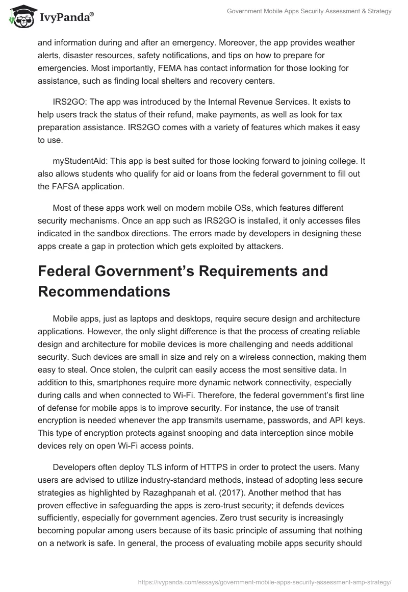 Government Mobile Apps Security Assessment & Strategy. Page 2