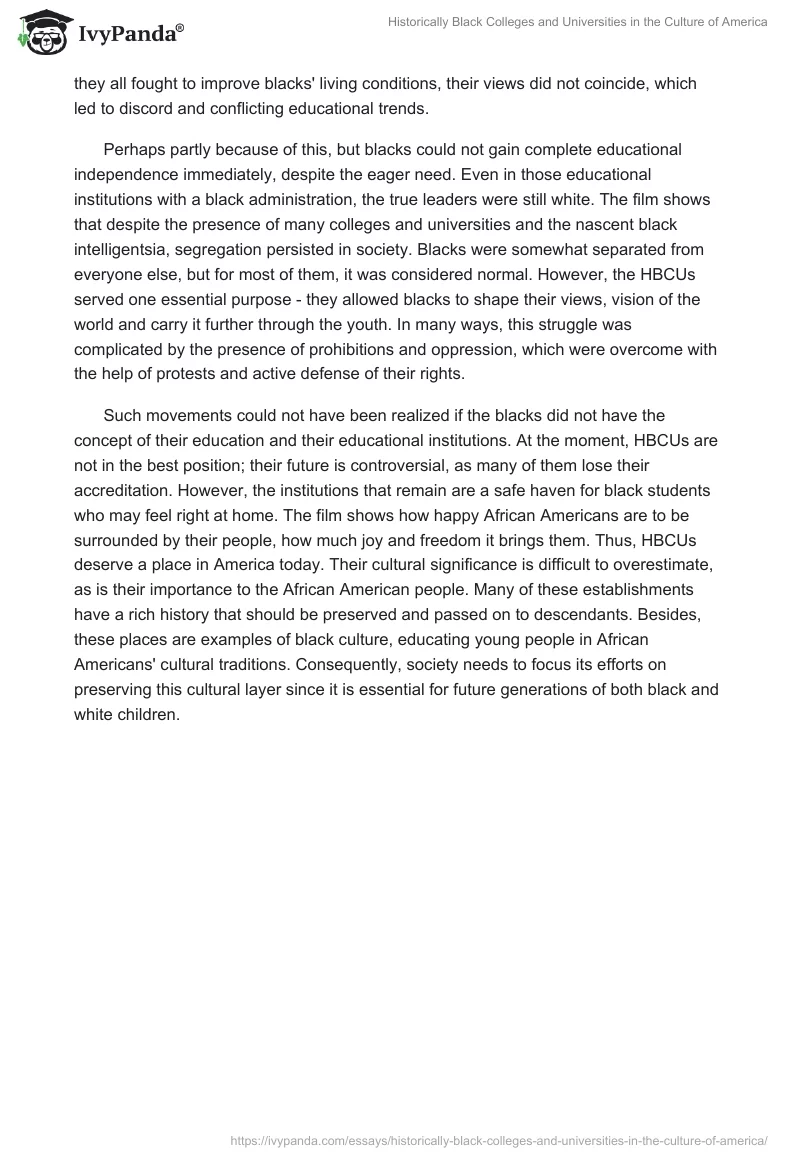 Historically Black Colleges and Universities in the Culture of America. Page 2