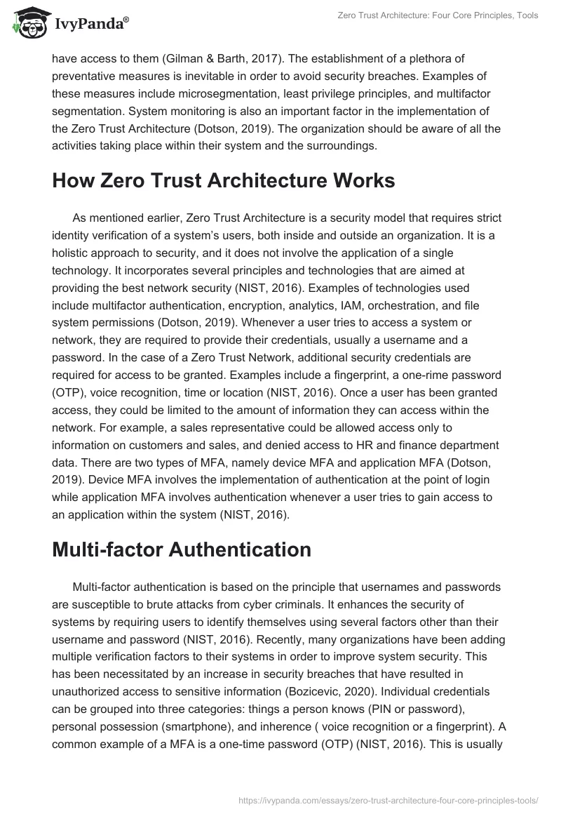 Zero Trust Architecture: Four Core Principles, Tools. Page 3