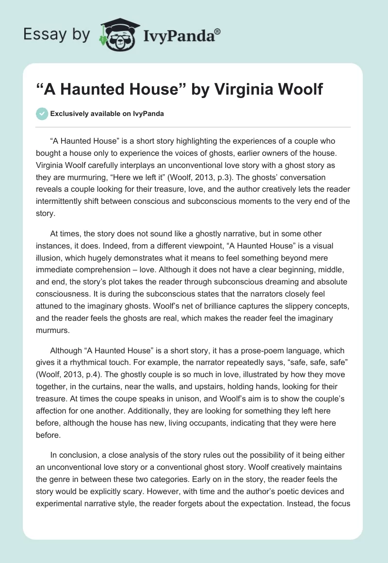 haunted house essay 50 words
