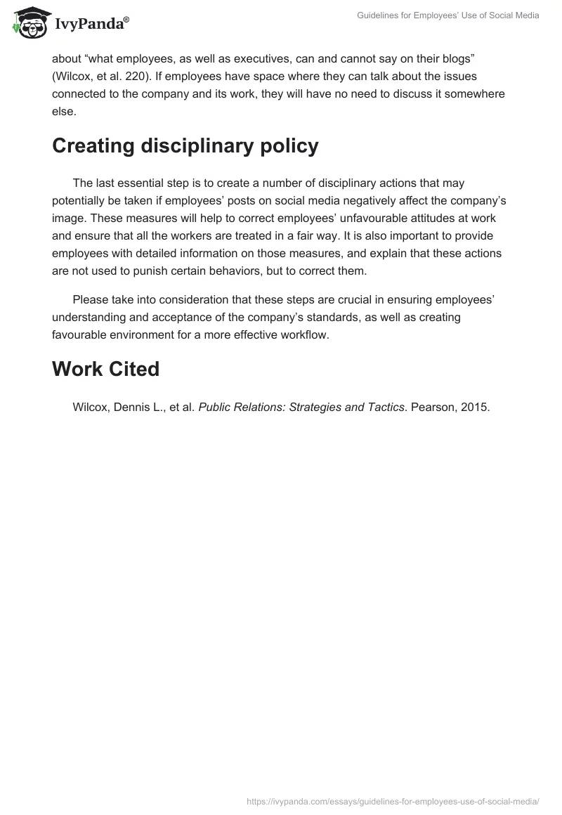 Guidelines for Employees’ Use of Social Media. Page 2