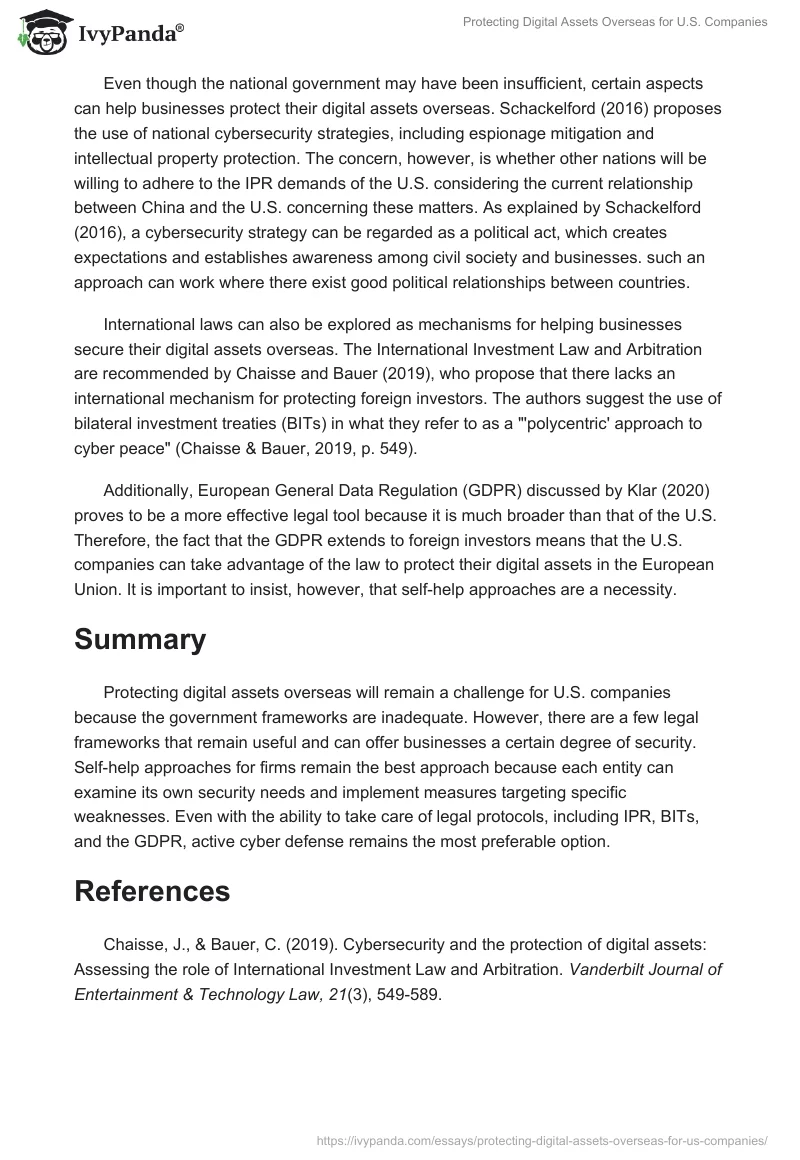 Protecting Digital Assets Overseas for U.S. Companies. Page 2