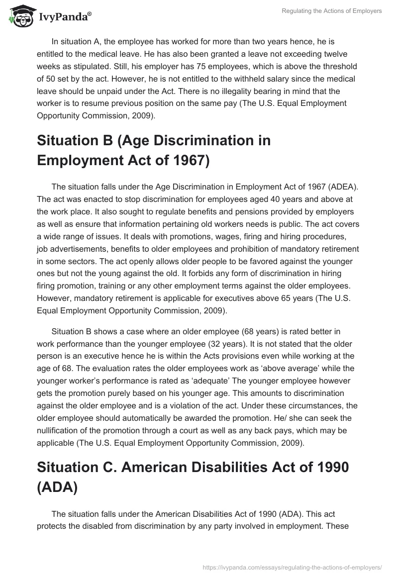 Regulating the Actions of Employers. Page 2