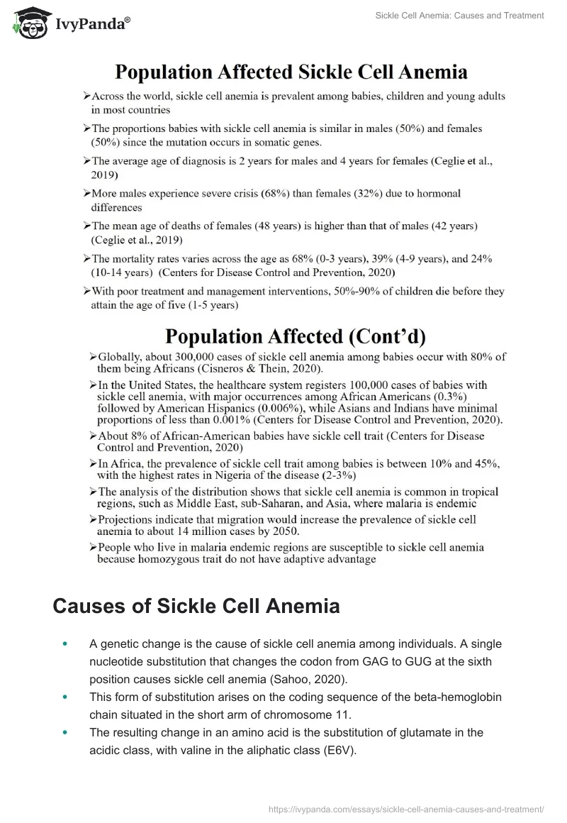 Sickle Cell Anemia: Causes and Treatment. Page 4