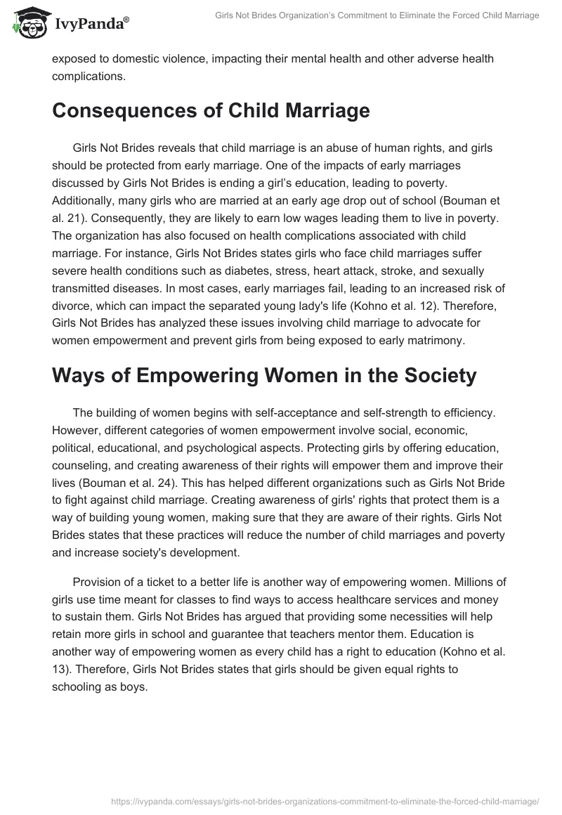 Girls Not Brides Organization’s Commitment to Eliminate the Forced Child Marriage. Page 3