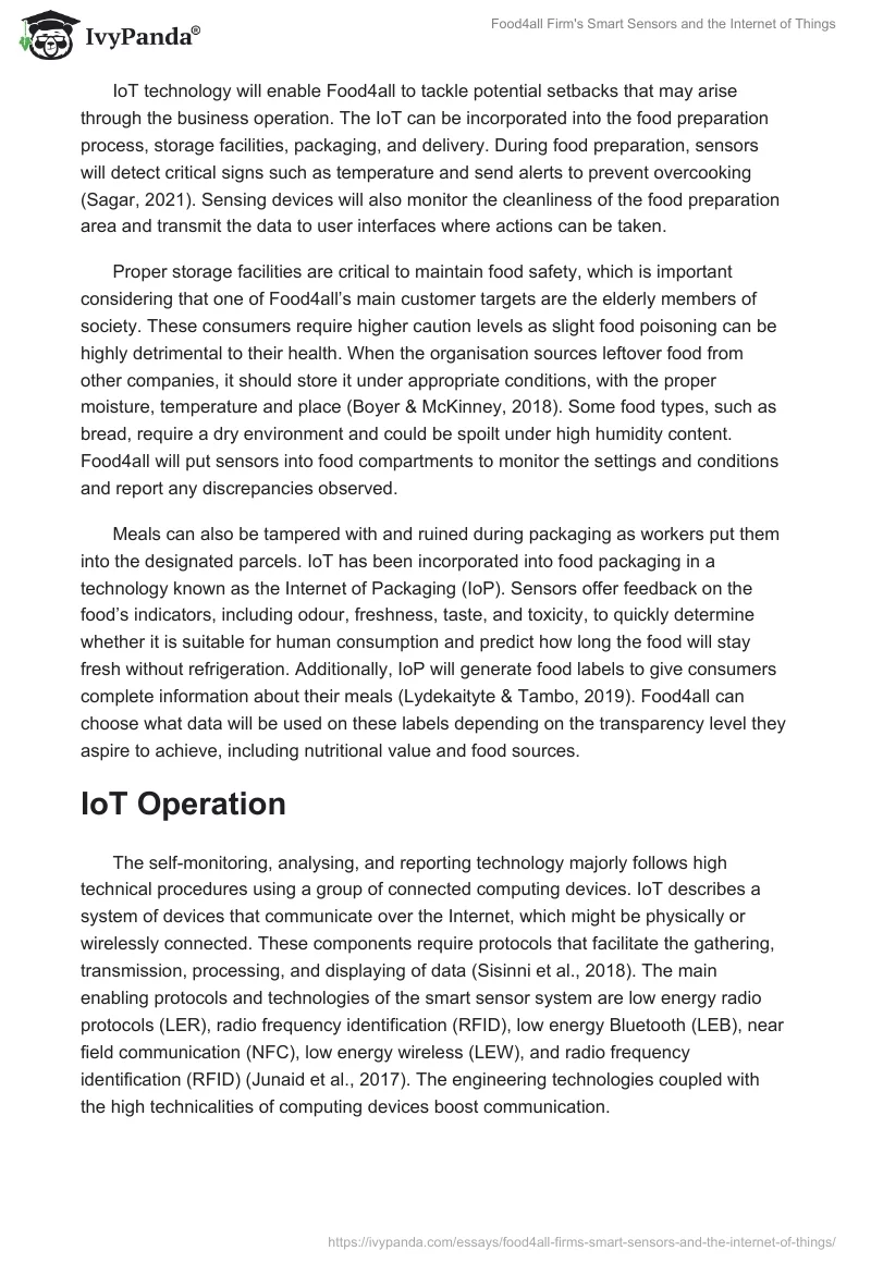 Food4all Firm's Smart Sensors and the Internet of Things. Page 2