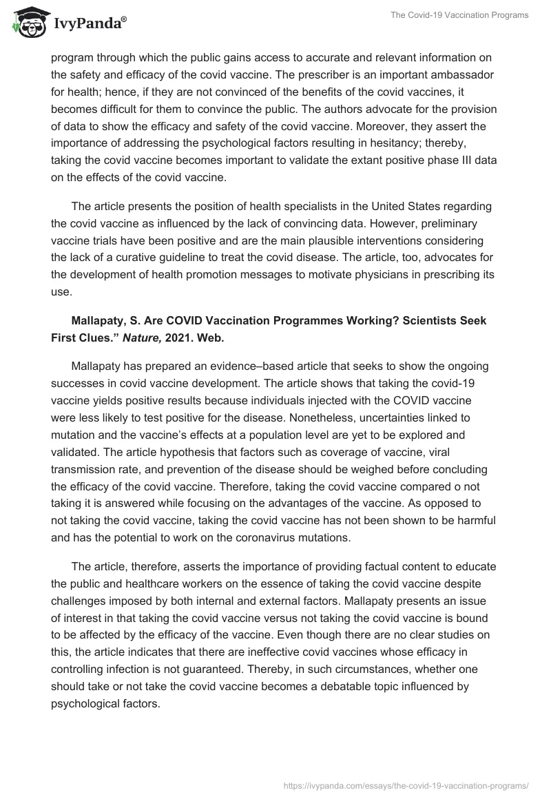 The Covid-19 Vaccination Programs. Page 2