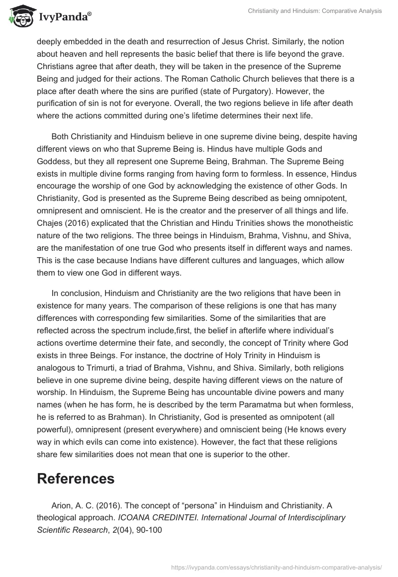 Christianity and Hinduism: Comparative Analysis. Page 2