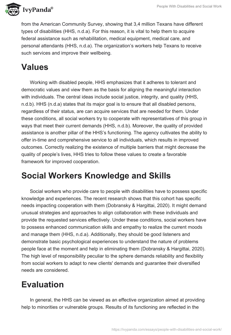 People With Disabilities and Social Work. Page 3