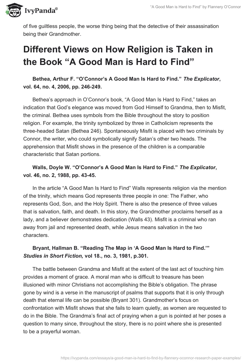 “A Good Man Is Hard to Find” by Flannery O’Connor. Page 2