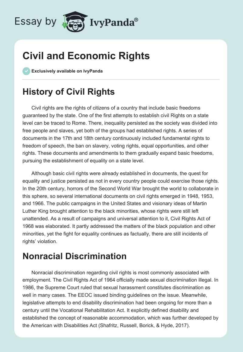Civil and Economic Rights. Page 1