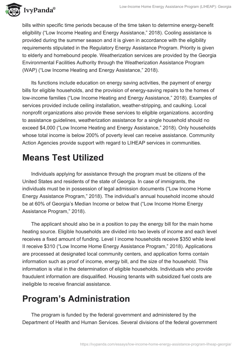 Low-Income Home Energy Assistance Program (LIHEAP): Georgia. Page 3