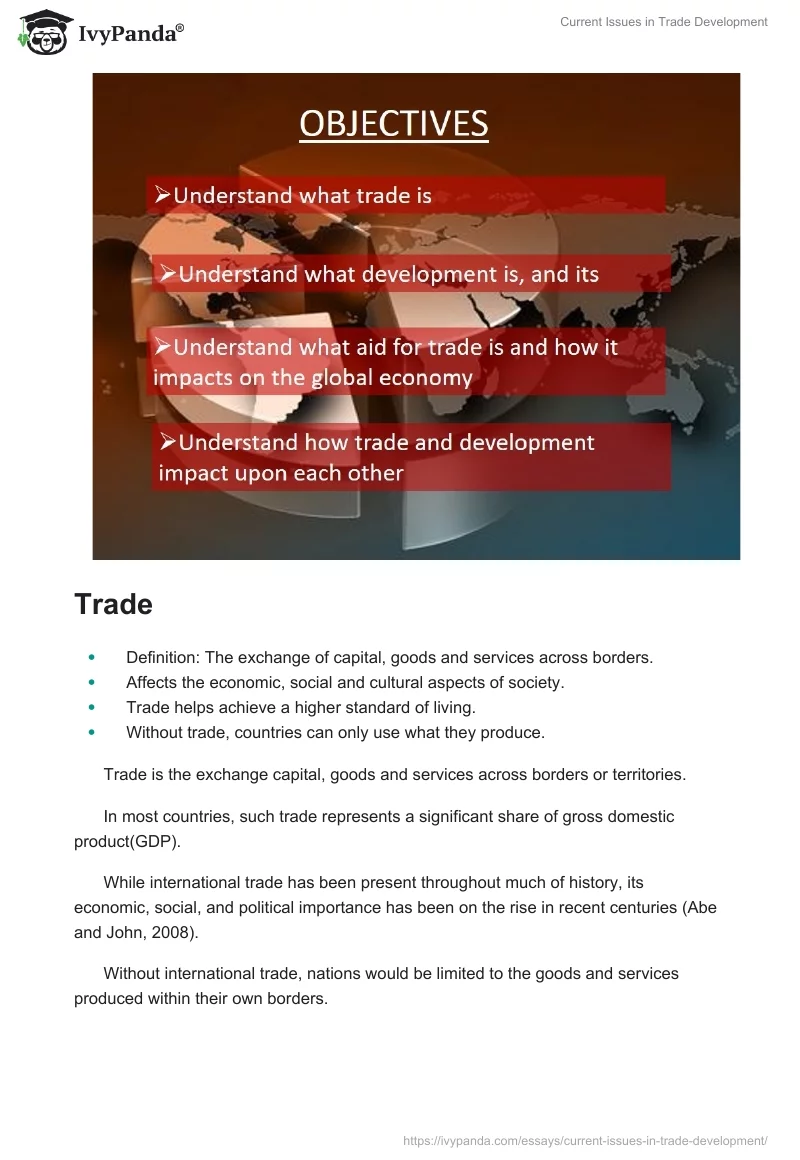 Current Issues in Trade Development. Page 2