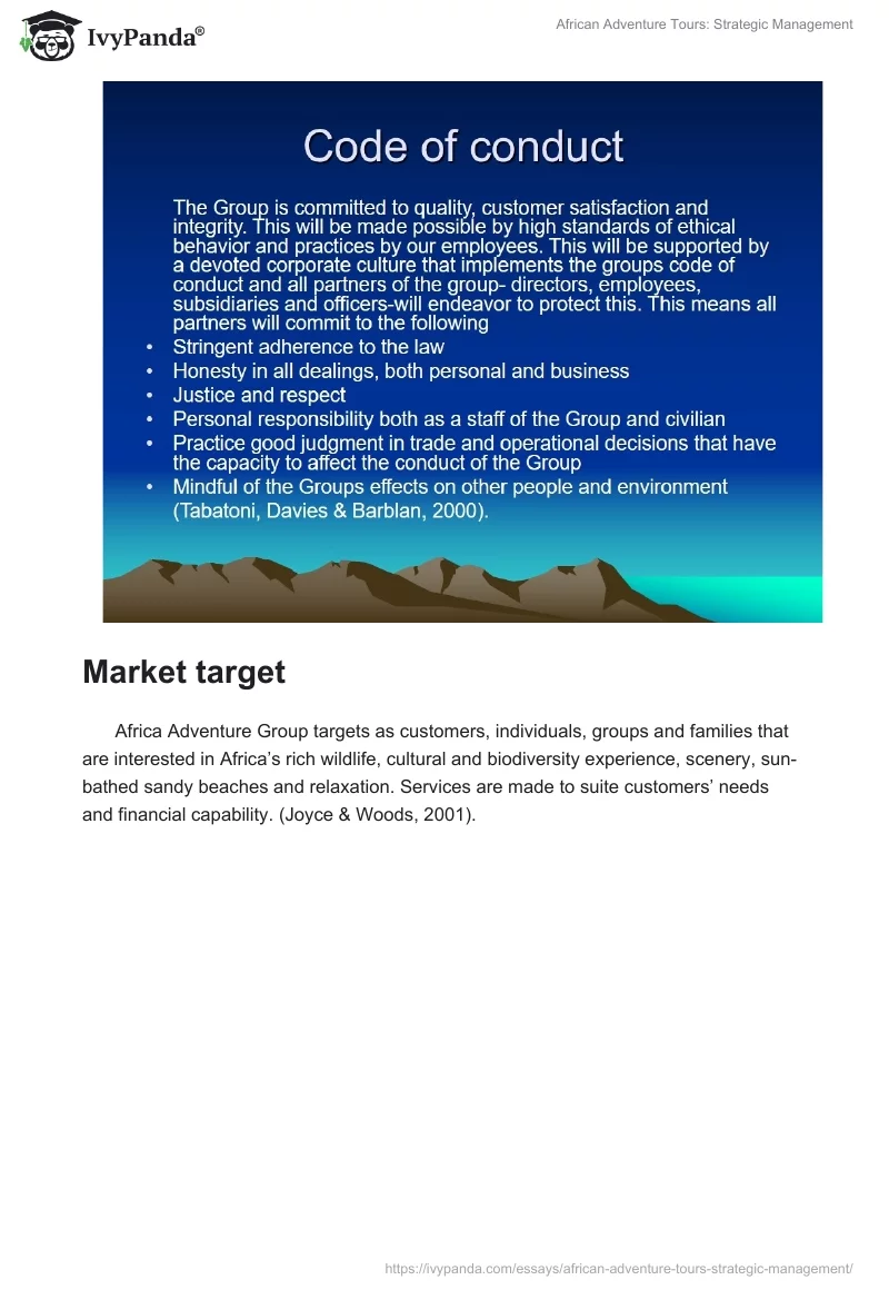 African Adventure Tours: Strategic Management. Page 3